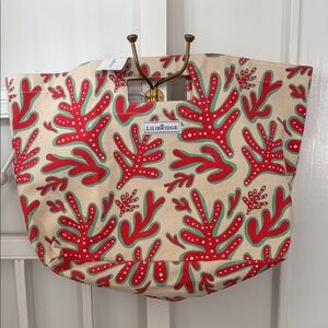LILIBRIDGE Crazy Coral Patterned Tote Bag NEW!